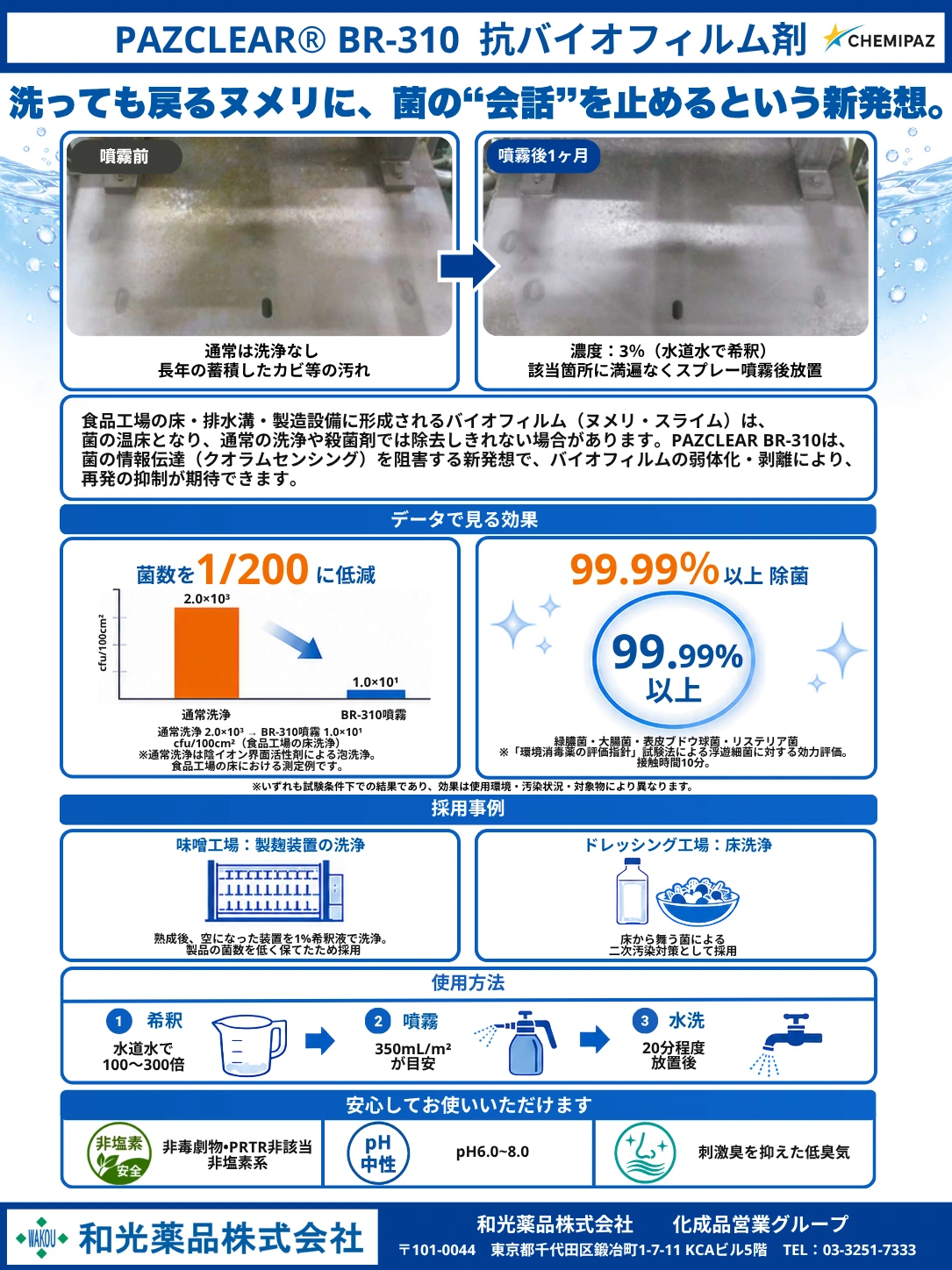 PAZCLEAR BR-310のチラシデザイン